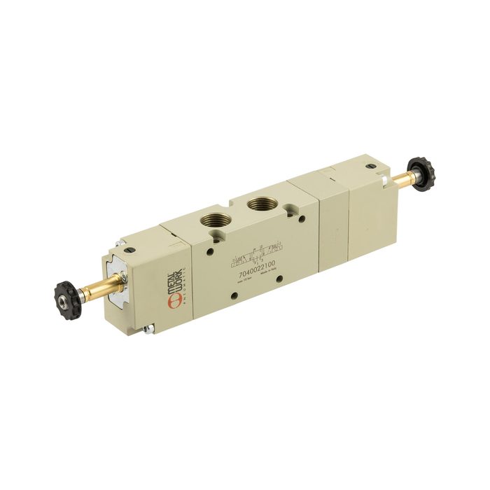 RIEGLER 5/3-way valve, electropneumatic, center closed, G 3/8