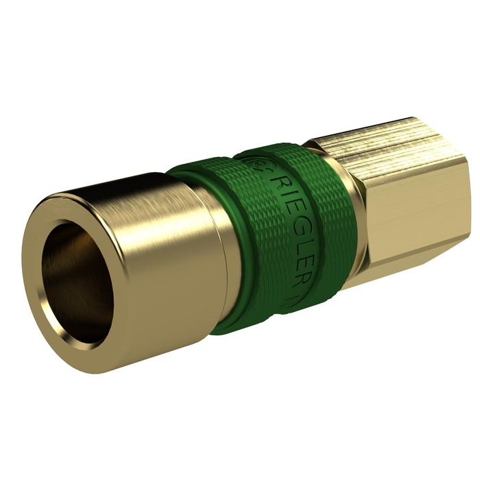 RIEGLER Unmistakable quick-release coupling NW 5, G 1/8 IG, green