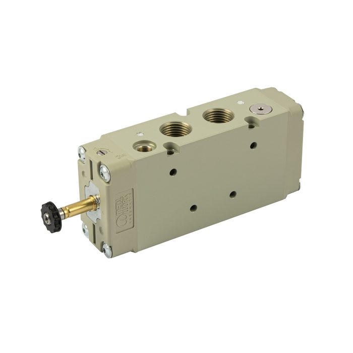 RIEGLER 5/2-way valve, electropneumatic, ext. control air, monostable, G 1/2