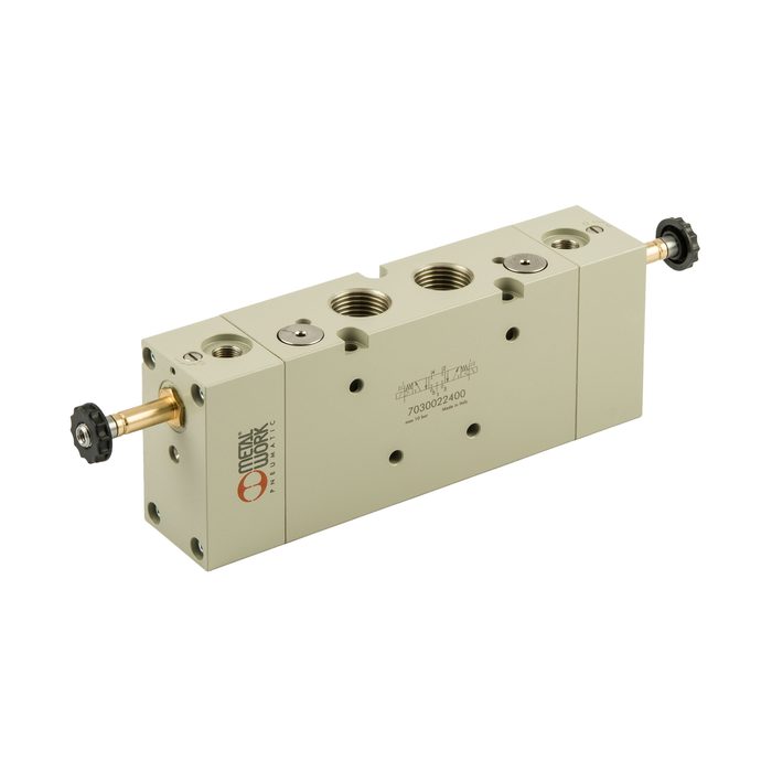 RIEGLER 5/3-Wegeventil, elektropn., ext. Steuerl., Mitte belüftet, G 1/2