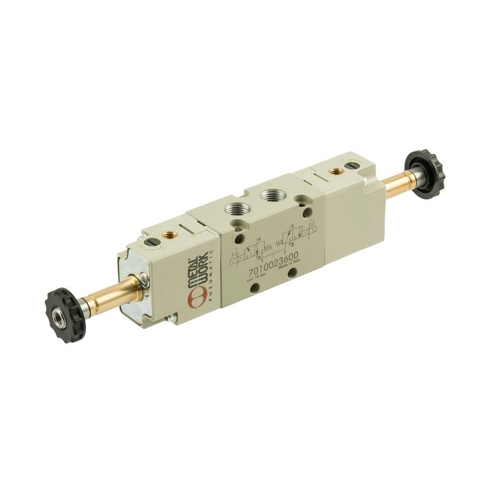 RIEGLER 2x3/2-way valve, electropneumatic, monostable, G 1/8, NC