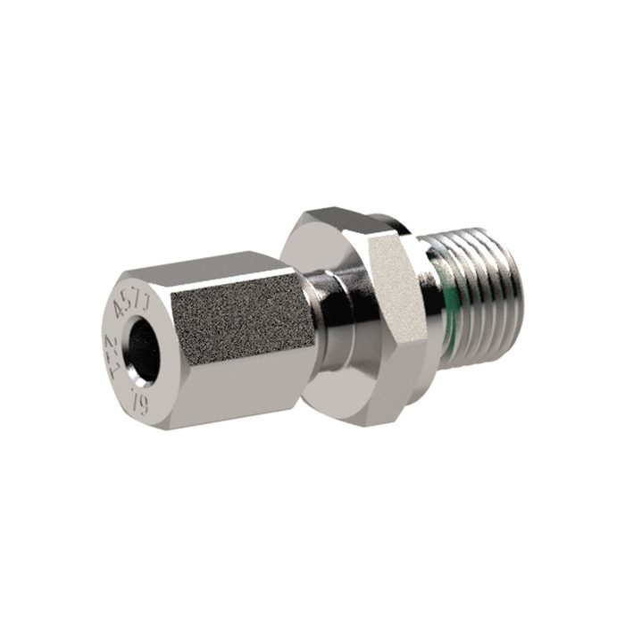 RIEGLER Straight screw-in fitting, G 1/2, pipe outer Ø 10, ES 1.4571, FKM