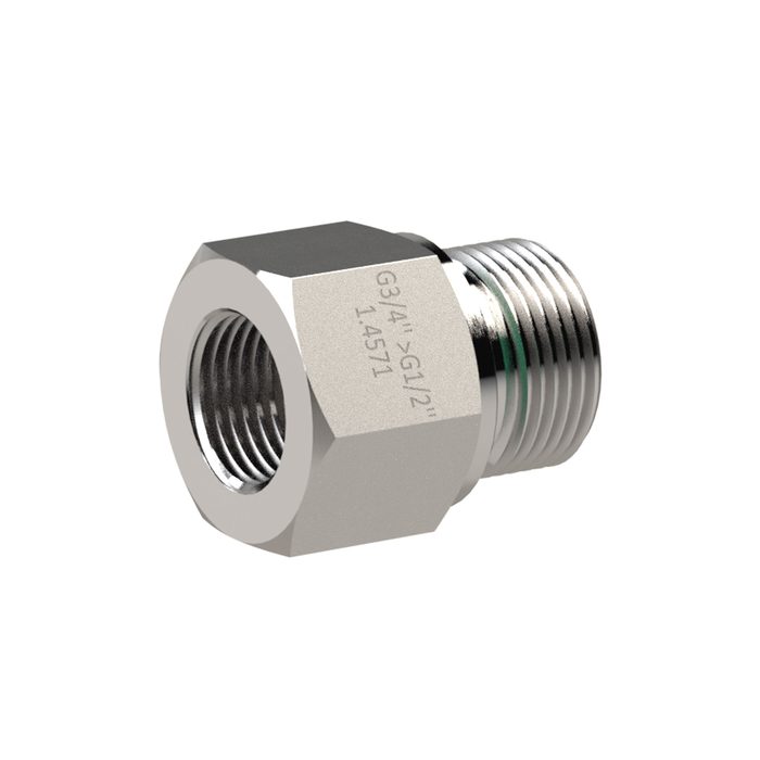RIEGLER Lange Wechselreduzierung, G 1/4 a. G 1/8 i., ES 1.4571, FKM