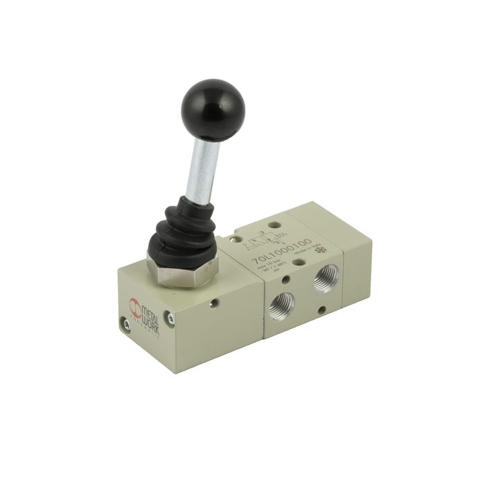 RIEGLER 3/2-way valve, low temperature, manual 90° lever, bistable, G 1/8