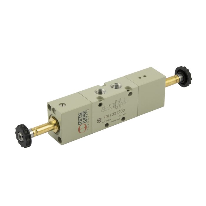 RIEGLER 5/2-way valve, cryogenic, electropneumatic, bistable, G 1/8