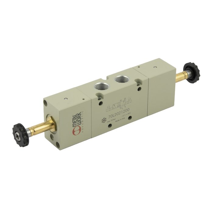 RIEGLER 5/2-way valve, cryogenic, electropneumatic, bistable, G 1/4