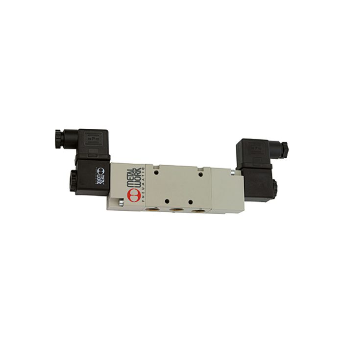RIEGLER 5/2-way valve, low-temp., electro-pneumatic, bistable, G 1/4, 24 V DC