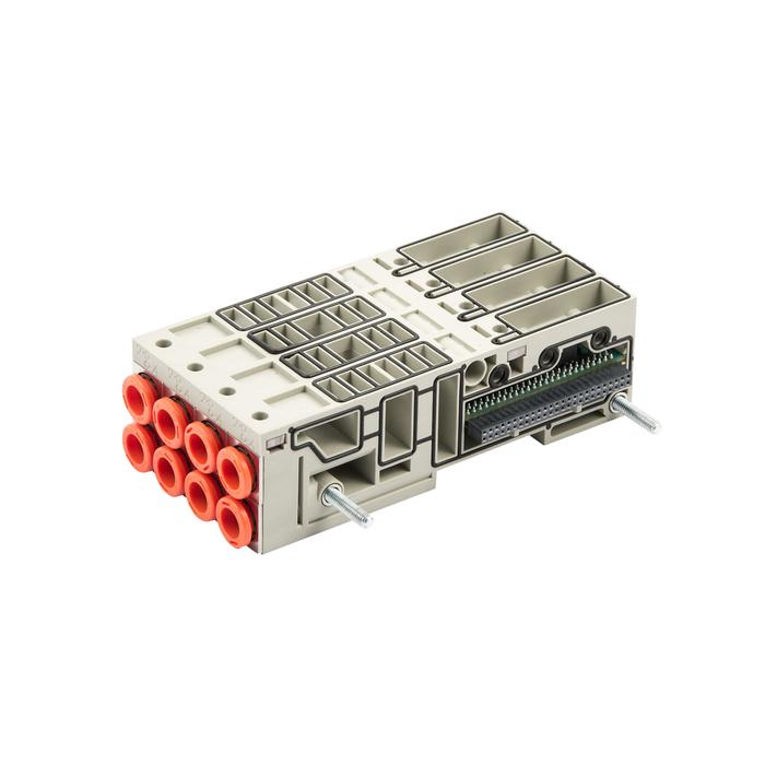 RIEGLER base plate EB 80, 4-way, free passage, 8 controls, Ø 8