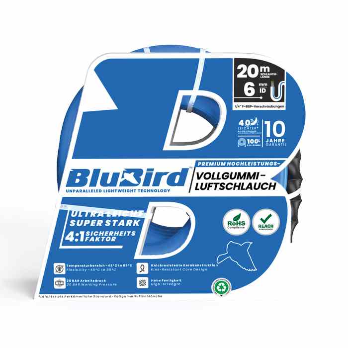 RIEGLER Vollgummi-Werkstattschl. »BluBird«, Ø12x6, max. 20 bar, Set 20 m