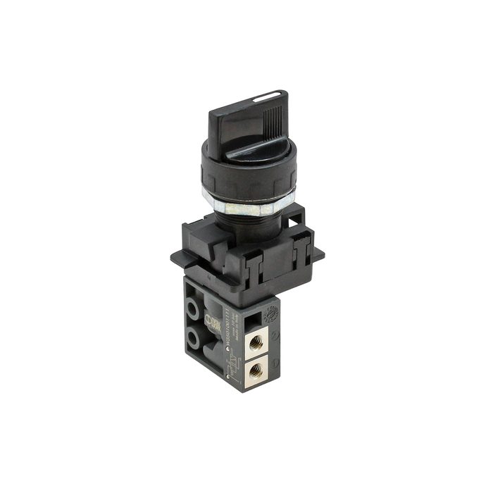 RIEGLER 3/2 mini valve, manual, rotary knob, NC, monostable, M5 lateral