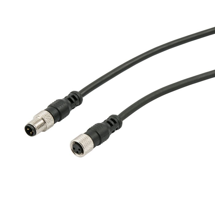 RIEGLER Anschlusskabel, M8 Stecker 0° / M8 Buchse 0°, 3-polig, 3 m