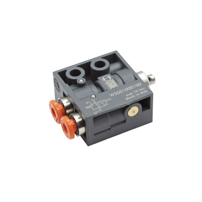 RIEGLER 3/2-Wege-Miniaturventil, mechanisch, Stößel, NC, 4 mm hinten