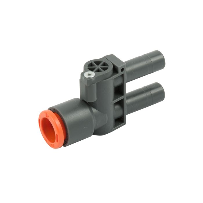 RIEGLER Y-Verbinder EB 80, Stecknippel Ø 8 mm, Schlauch-Ø 10 mm, orange