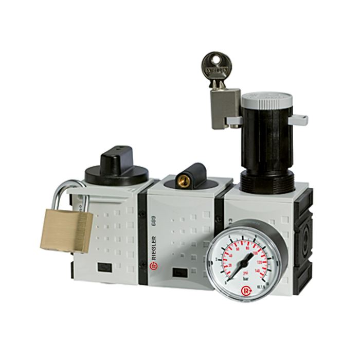 [100245] RIEGLER Wartungsstation SAFETY »FUTURA«, KH-AV-DR, BG 2, G 3/8, 2,5-8 bar