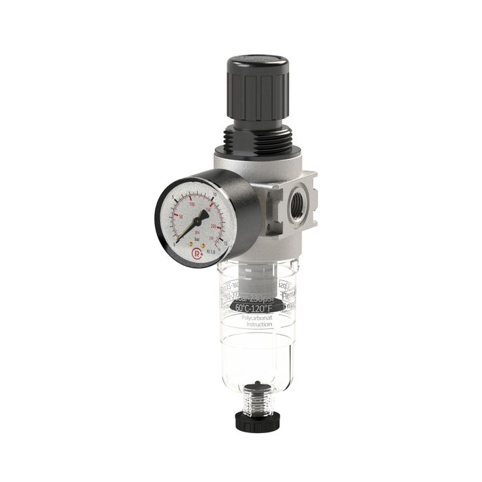 [100351] RIEGLER Filter regulator »multifix-mini«, PC container, G 1/8, 0.1-3 bar