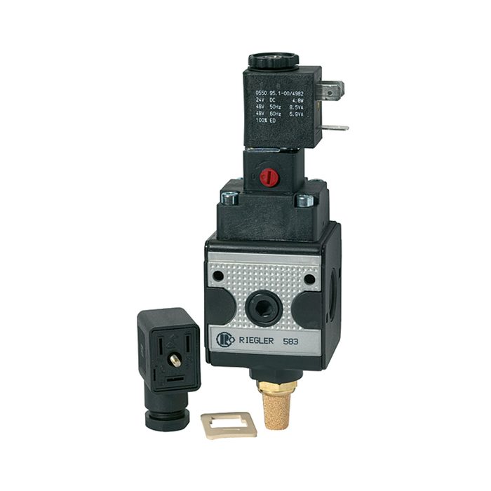 RIEGLER Schaltventil (3/2-Wegeventil) »multifix«, 110 V AC, BG 3, G 1/2