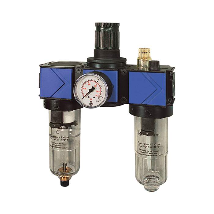 RIEGLER Wartungseinheit 3-tlg. »variobloc«, mit PC-Behälter, BG 2, G 1