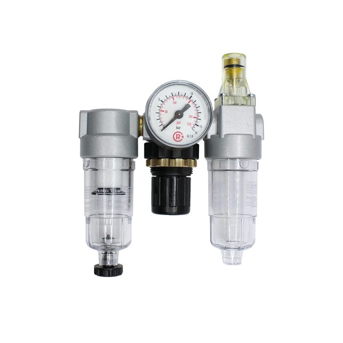 RIEGLER Wartungseinheit 3-tlg. »Standard-mini«, PC-Behälter, BG 0, G 1/8