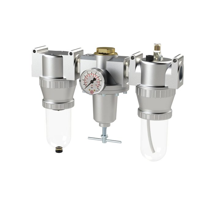 RIEGLER Wartungseinheit 3-tlg. »Standard«, mit PC-Behälter, BG 4, G 1 1/4