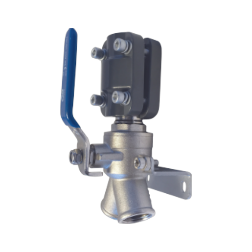 AIRpipe Abschliessbar Kugelhahn, DN25-Zwei BSPP 1/2" Innengewinde 75°, Mit Wandhalterung