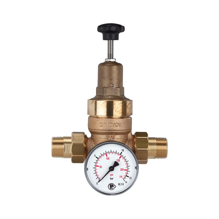 RIEGLER Druckregler für Trinkwasser, ohne DVGW, R 1/2, 1,5 - 12 bar