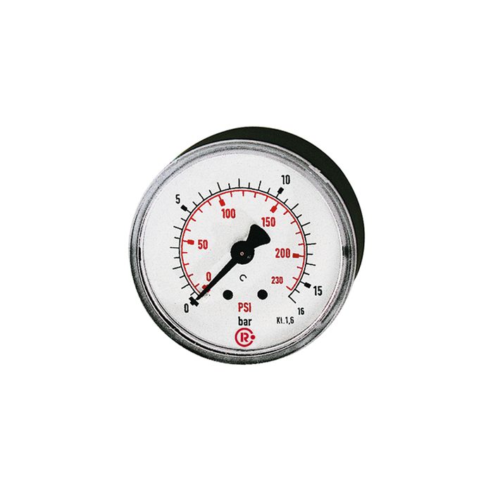 RIEGLER Standardmano, Kunststoff, G 1/8 hinten, 0 - 6,0 bar/87 psi, Ø 40