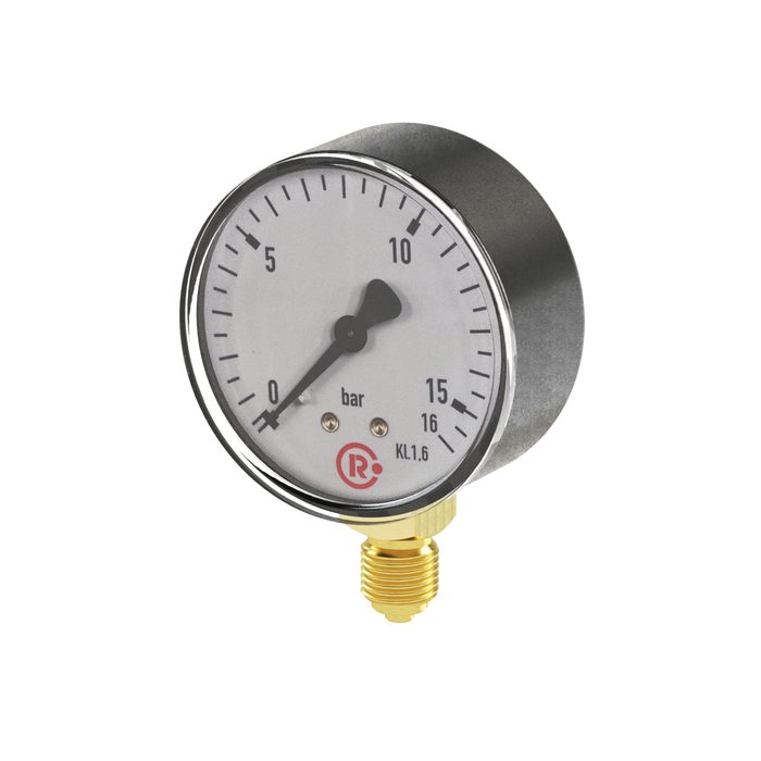 RIEGLER Standardmanometer, Kunststoffgeh., G 1/4 unten, -1/+0,6 bar, Ø 63