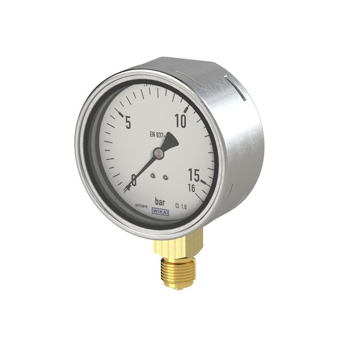 RIEGLER Pressure gauge, robust design, G 1/2, 0 - 60 bar, Ø 100