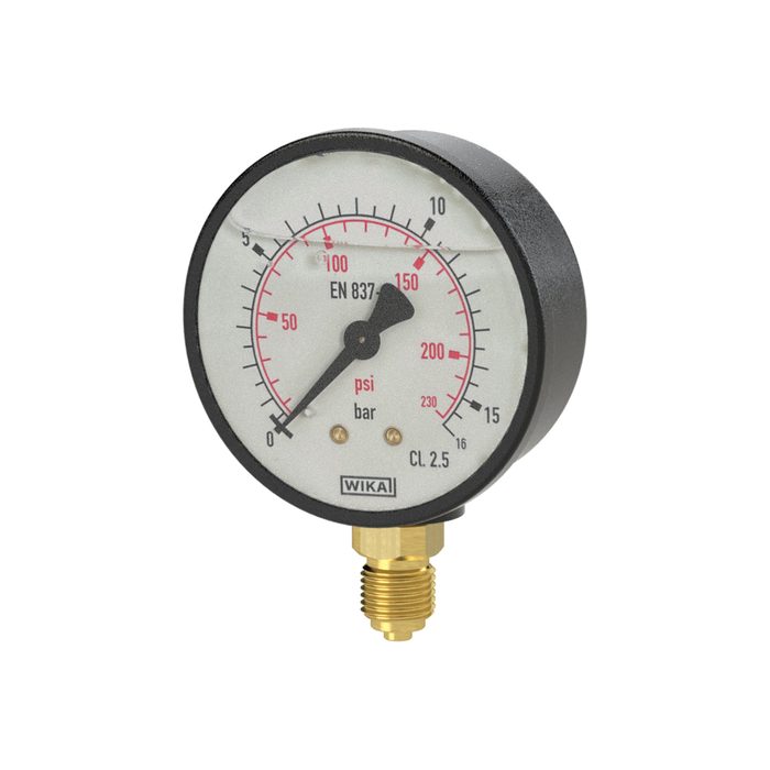 RIEGLER Glyzerinmanometer, Kunststoff, G 1/4 unten, 0 - 16,0 bar, Ø 63