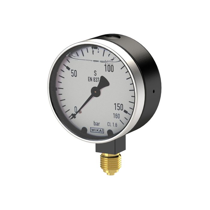 RIEGLER Glyzerinmanometer, Metallgehäuse, G 1/4 unten, -1/+3,0 bar, Ø 63