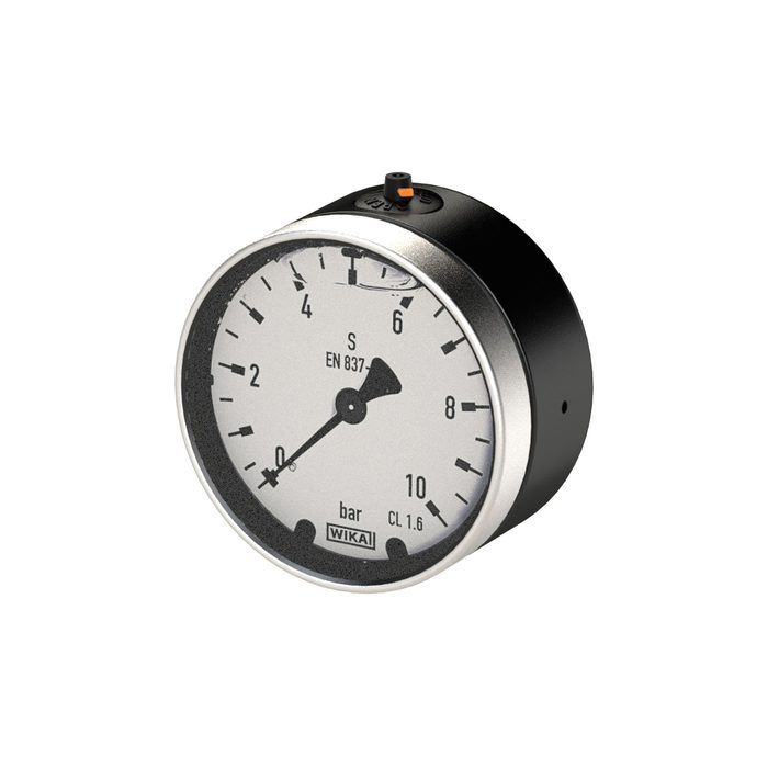 RIEGLER Glycerine pressure gauge, rear centric, G 1/4, -1/+1.5 bar, Ø 63