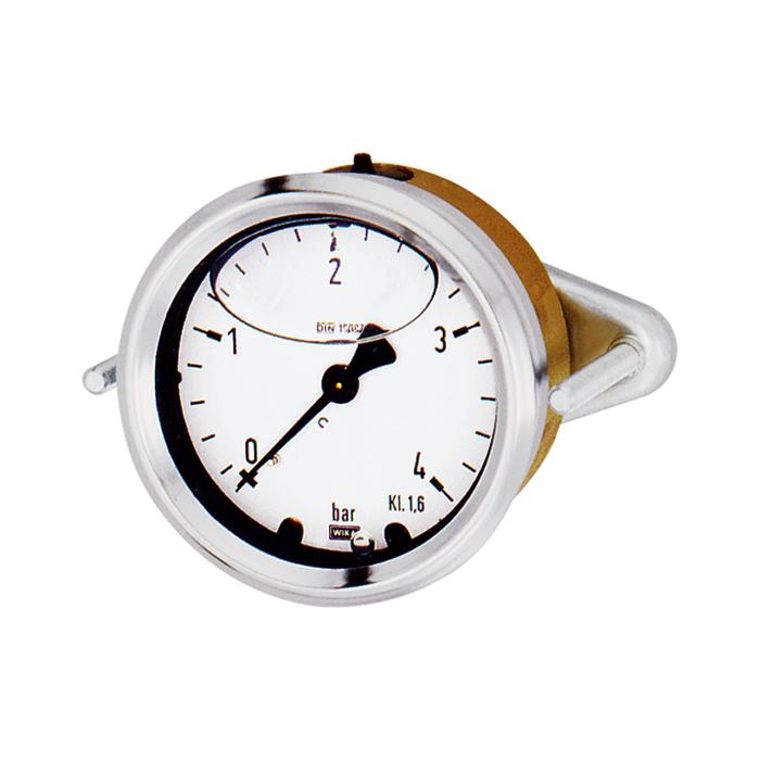 RIEGLER Glycerine pressure gauge, triangle front ring, G 1/4, 0 - 400 bar