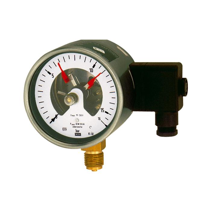 RIEGLER Kontaktmanometer, G 1/2 radial unten, Messber. 0-40,0 bar, Ø 100