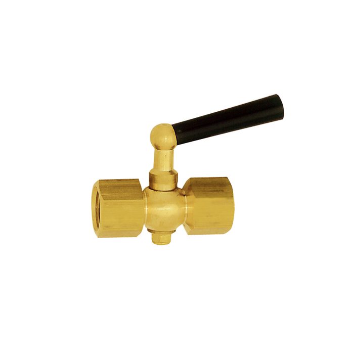 [102645] RIEGLER Manometer-Absperrhahn, Muffe - Muffe, Messing bl., G1/2, 60x25x10