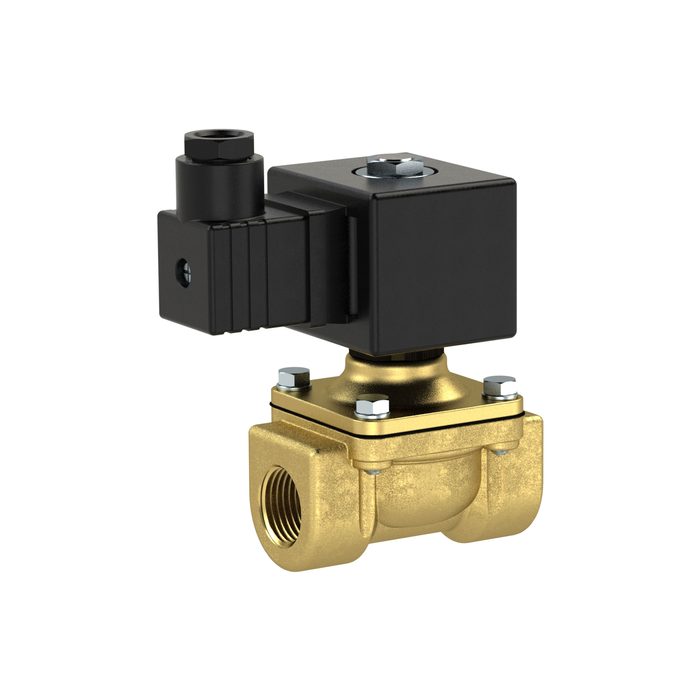[102908] RIEGLER 2/2-solenoid valve,NC,force pilot operat.,230-240V,G1,PN0-16bar