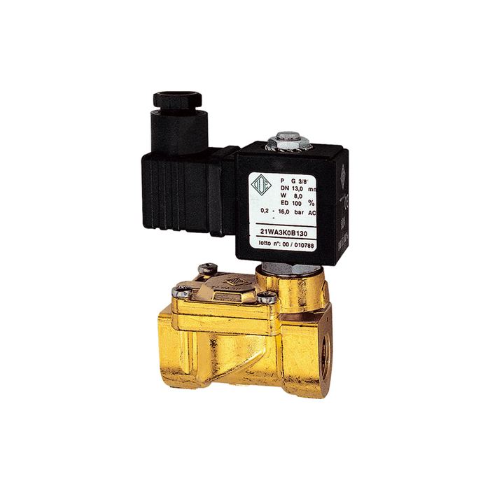 RIEGLER 2/2-solenoid valve,NO,pilot operated, 230-240V,NBR,G1/2,0.2-16bar