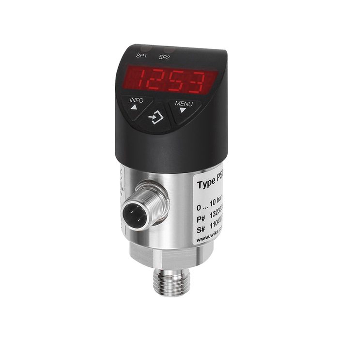 RIEGLER Electr. pressure switch, Digital display, M12x1, G 1/4, 0-1 bar