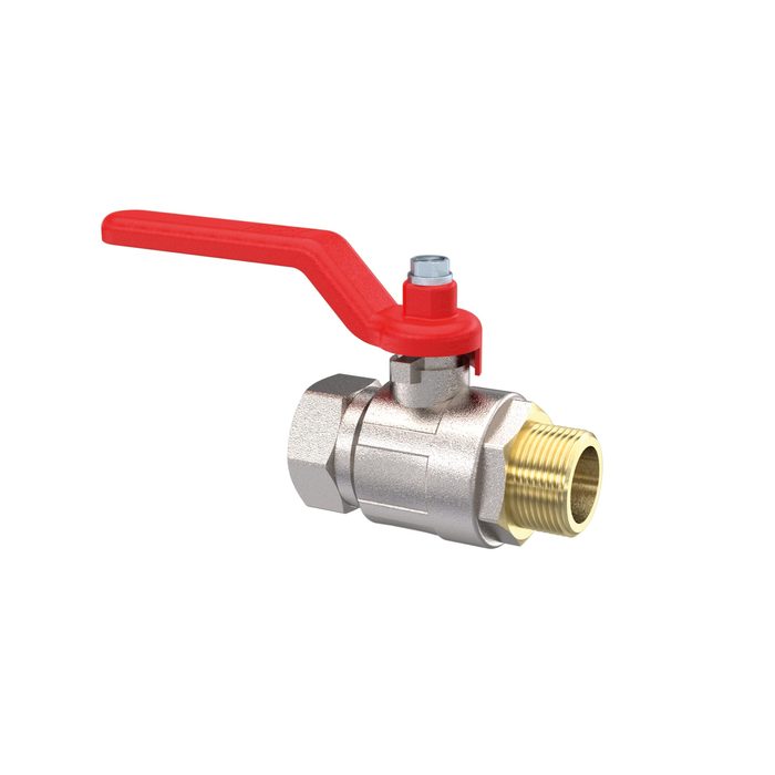 RIEGLER Ball valve, Standard type, IT/ET, nickel-plated brass, G 1/4