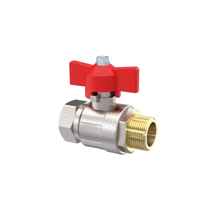 [103121] RIEGLER Ball valve, Standard type, IT/ET, nickel-plated brass, G 1