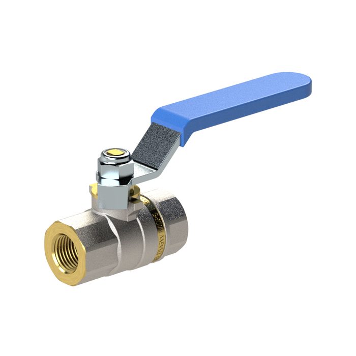 [103185] RIEGLER Ball valve standard design, blue steel lever, IT/IT, G 2 1/2