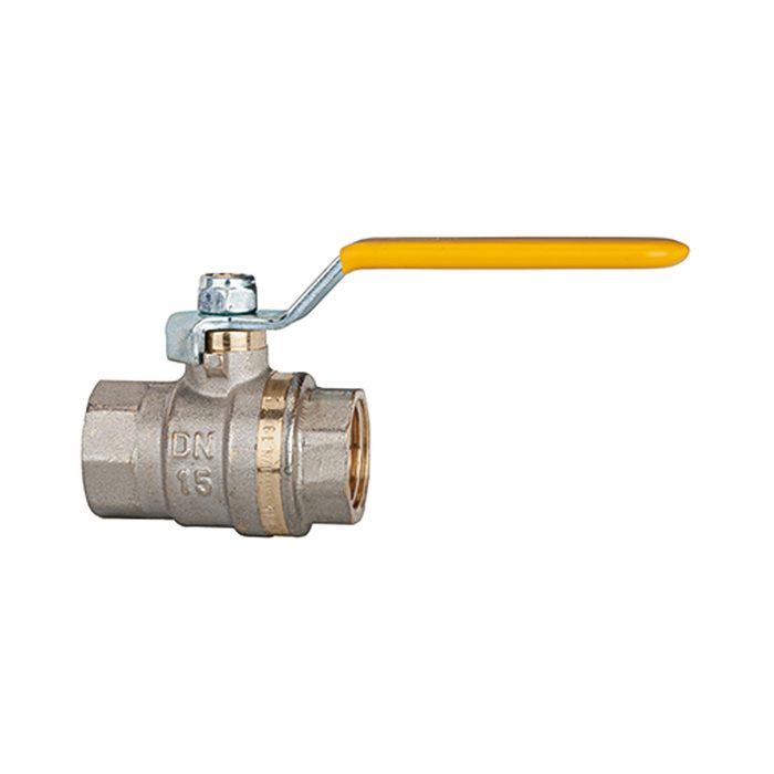 RIEGLER Kugelhahn Standardausf., gelber Hebel, IG/IG, MS vern., G 1