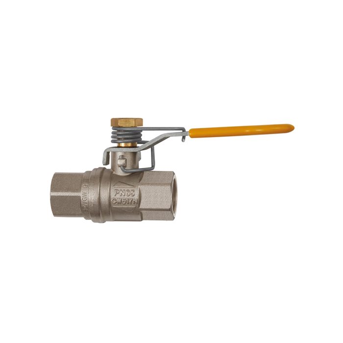 [103230] RIEGLER Ball valve with spring reset, nickel-plated brass, Rp 3/4