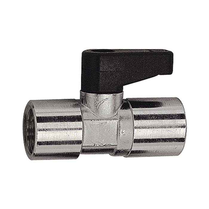 [103348] RIEGLER Mini-Kugelhahn mit Drehgriff, Messing vernickelt, Rp 1/4 IG