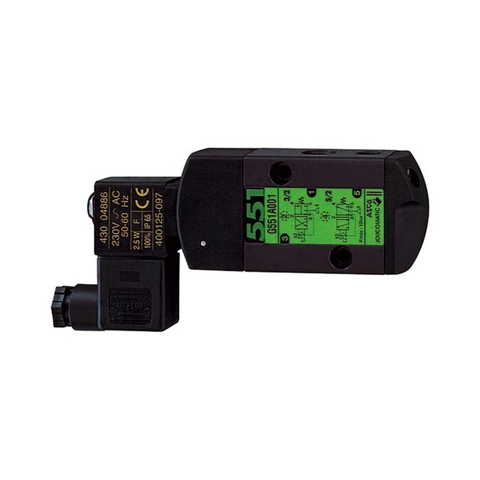 [103648] RIEGLER 3/2-5/2-way valve, NAMUR, G 1/4 (1), G 1/8 (3+5), 24 V DC
