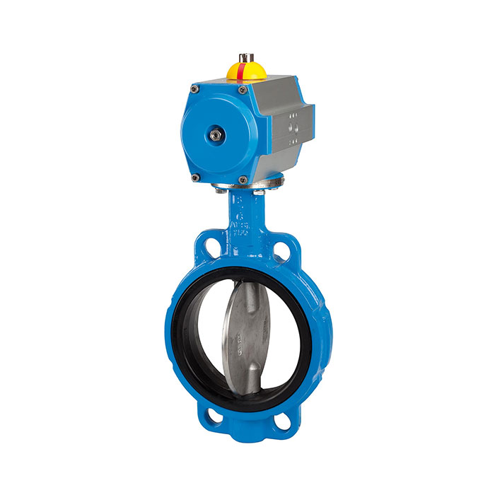 [103673] RIEGLER Intermediate flange blocking flap, Pneum. actuation drive, DN 150