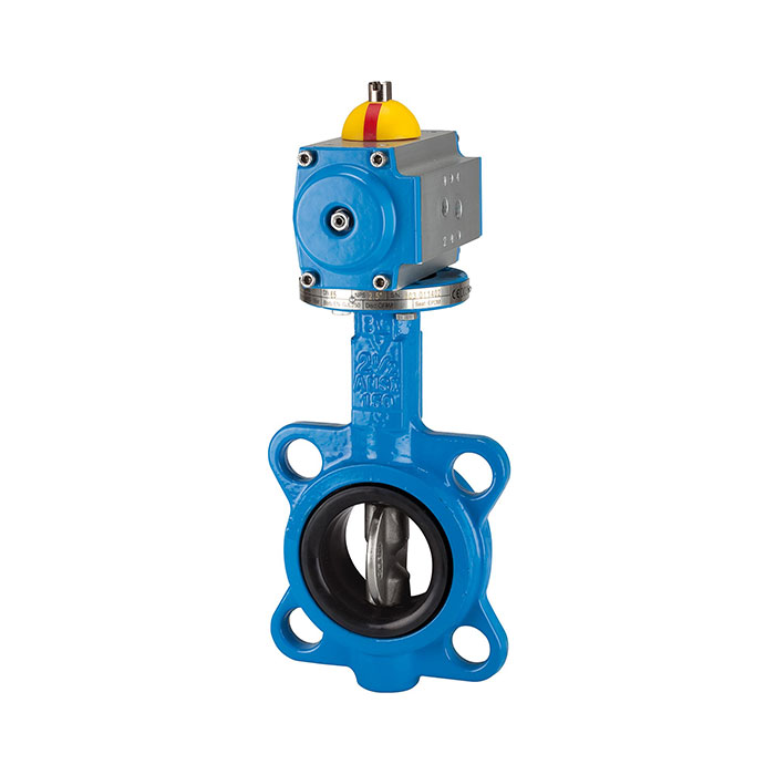 [103674] RIEGLER Intermediate flange blocking flap, Pneum. actuation drive, DN 40