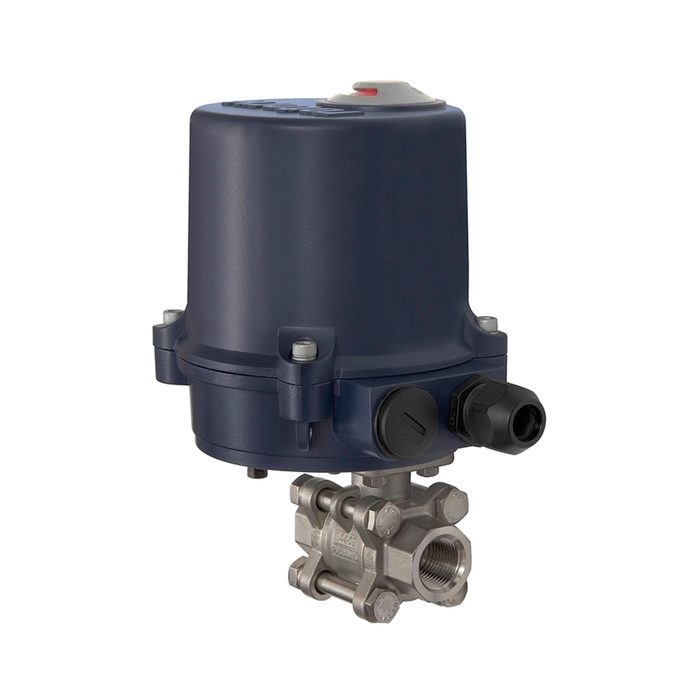 [103712] RIEGLER 2-Wege-Edelstahlkugelhahn, elektr. Stellantrieb, 24 V DC, Rp 1/2