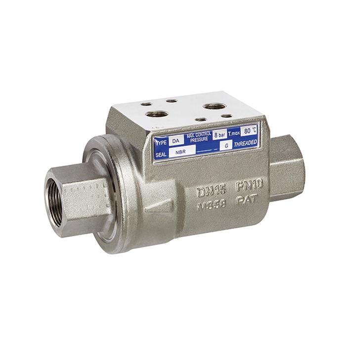 RIEGLER Sperrventil pneumat. bet., doppeltw., NC, MS vern., FKM, Rp 1/2