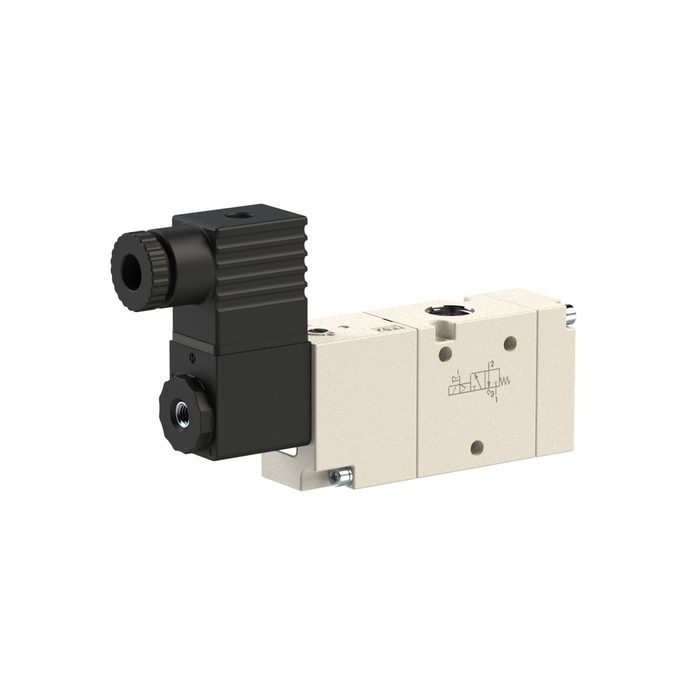 RIEGLER 3/2-Wegeventil, elektropneumat., monostabil, G 1/4, NO, 24 V DC