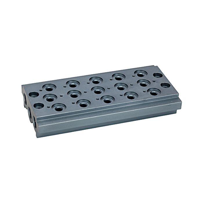 RIEGLER Multi-base plate for the way valves, 5 valve positions, G 1/8